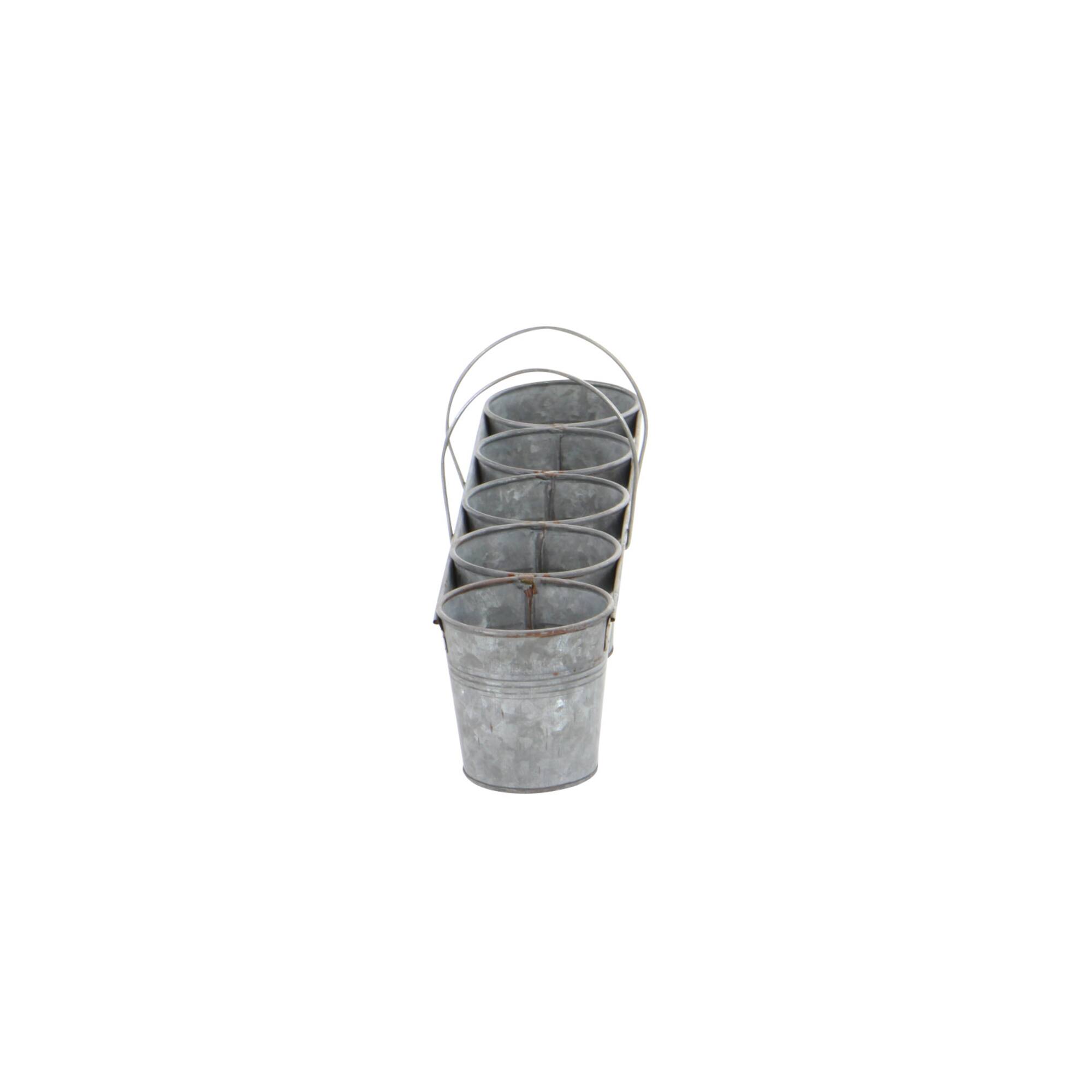 Gray Metal Farmhouse 5-Pot Planter